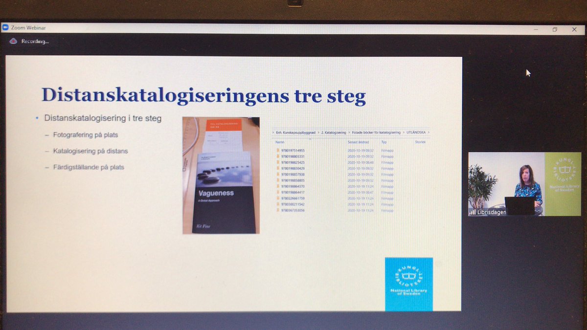 DrakeTuija's tweet photo. Katalogisera på distans: hur går det till? Esther Thegel berättar om erfarenheter från @kungbib #librisdag2020 https://t.co/bULMv9aq7H