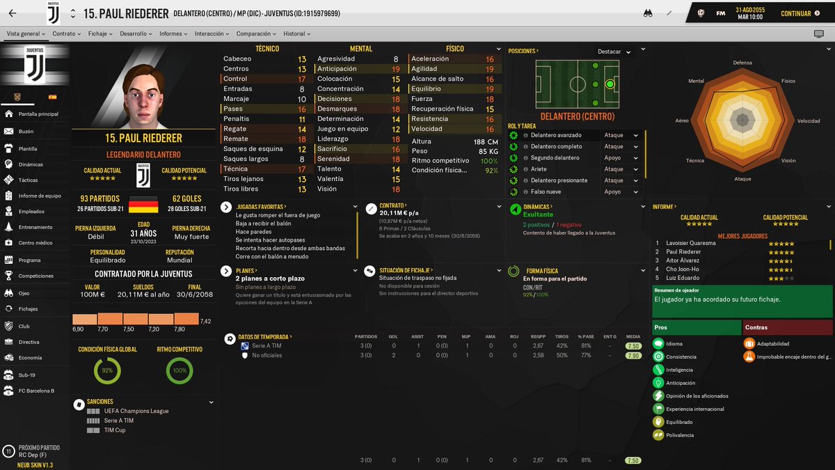 FMSite's tweet image. ¿Jugadores del #FM19? Ojo la partida guardad que compartimos hoy, ¡del año 2055!
Más info con pantallazos y descarga: bit.ly/2UdCIco