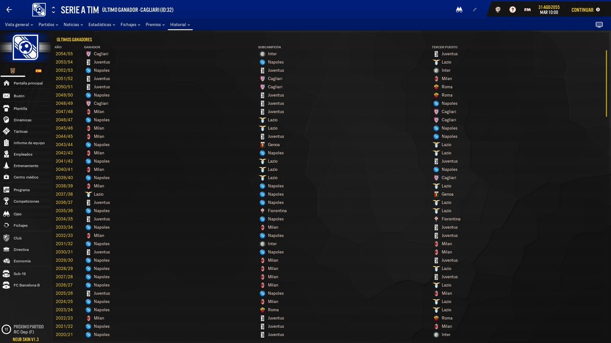 FMSite's tweet image. ¿Jugadores del #FM19? Ojo la partida guardad que compartimos hoy, ¡del año 2055!
Más info con pantallazos y descarga: bit.ly/2UdCIco