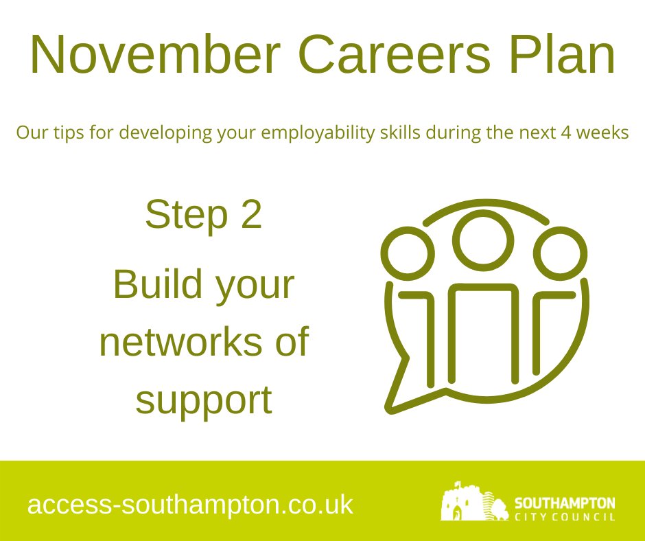 November Careers Plan Step 2: Build your networks of supportAdvice from  @NationalCareers:  https://nationalcareers.service.gov.uk/careers-advice/networking @IndeedUK's networking tips:  https://www.indeed.com/career-advice/finding-a-job/how-to-network-for-a-jobUsing  @LinkedInUK:  https://blog.linkedin.com/2020/may/june/12/four-tips-to-network-on-linkedin