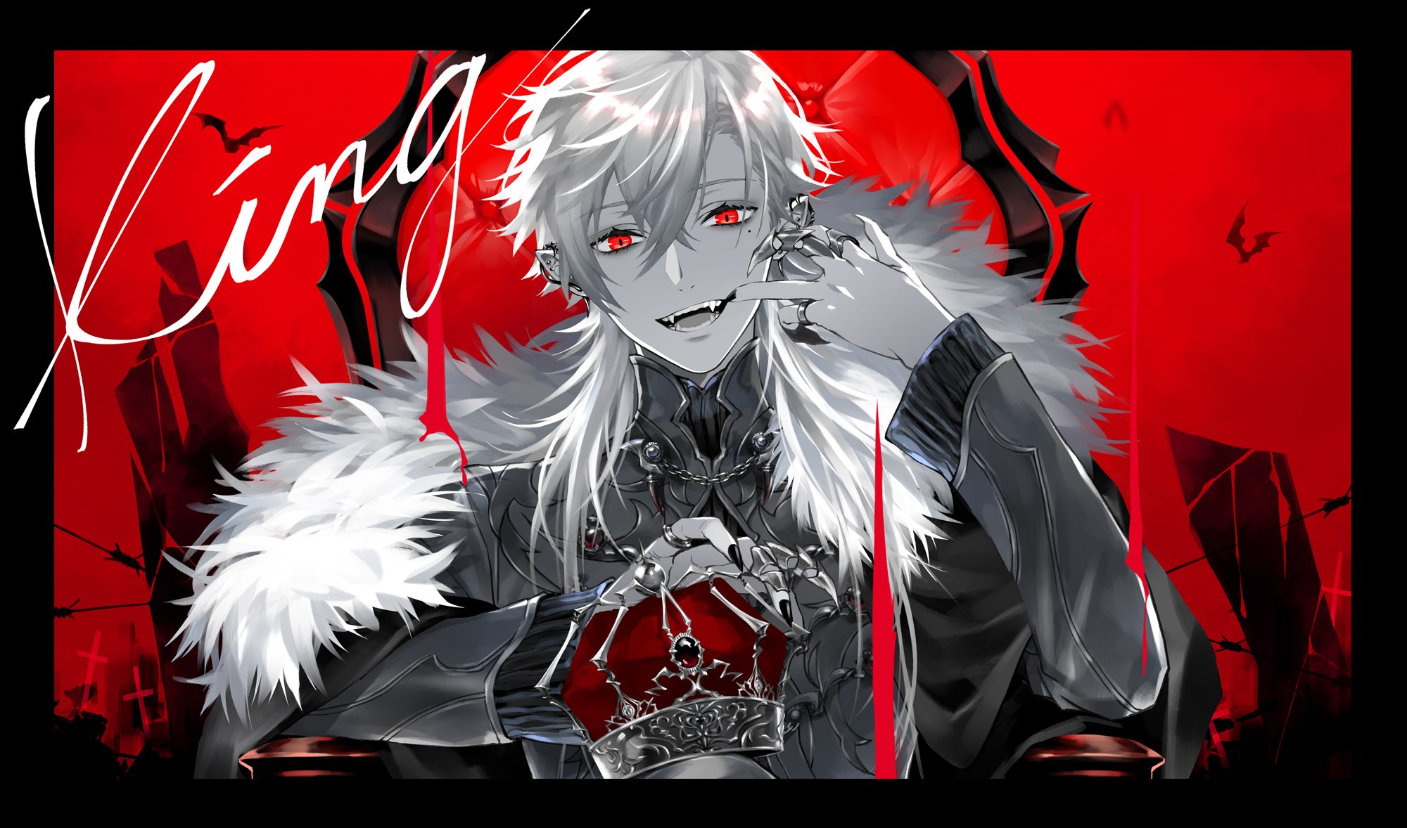 Akke 12 18 西1ア01a 葛葉さん Vamp Kuzu の King 歌ってみたmv用イラスト を描かせていただきました おめでたい日のお手伝いができて光栄です かっこいい歌声をぜひ お誕生日おめでとうございます You Are King T Co Lofusrahfz