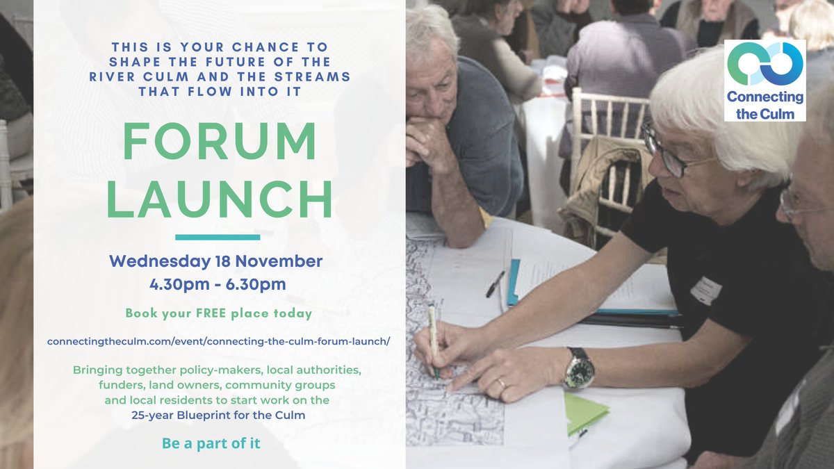 Connecting the Culm Forum Launch next week (18th)! Join us to shape the future of the catchment
connectingtheculm.com/ctc-events/