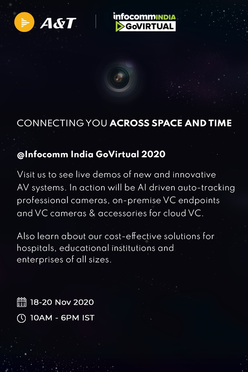 atnetvideo's tweet image. Join us to find and experience the future of video collaboration technologies. To register for the event, click 
zfrmz.in/pwYxCXUTNMWvXW…
To see our demos and learn more these solutions, email us at channelsales@atnetindia.net
#Atnet #AVer #Infocomm2020