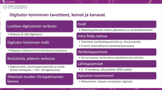 tiekery's tweet photo. Elinikäistä oppimista, mutta myös elinikäistä ohjausta. #Digitutor-toiminta on ollut keskeinen osa #VSdigi-hanketta ja jää elämään myös hankkeen jälkeen. Autetaan ja tuetaan muita &amp; opitaan toisilta - yhdessä ja yhteisöllisesti - kasvokkain ja verkossa. 
@Sivistystyo https://t.co/cUrtvotwfe