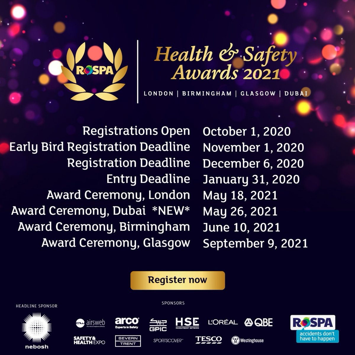 CBES Ltd is proud to act in the capacity as an official RoSPA Awards Ambassador. Registration is now open for the 2021 <a href="/RoSPA/">RoSPA</a>  Health and Safety awards follow this link for more information on how to register rospa.com/Awards
 #RoSPAawards #healthsafety #CBES #Ambassador