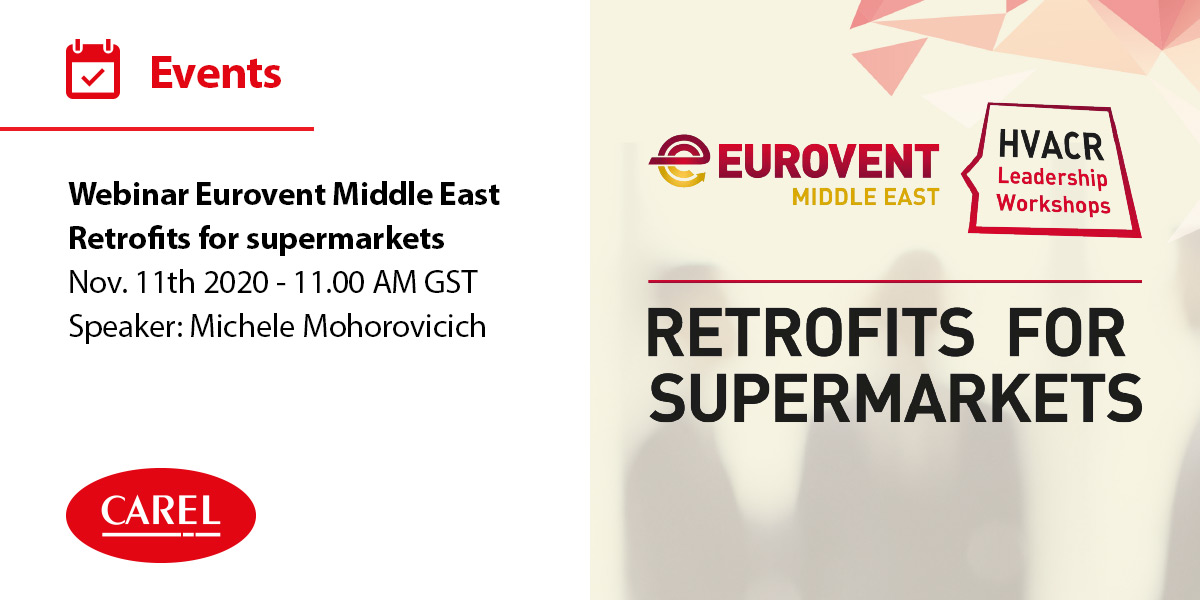 CAREL_group's tweet photo. Tomorrow, Michele Mohorovicich will take part in @EuroventME's 'Retrofits for supermarkets' webinar, with a speech titled 'Efficiency and reliability for supermarket #retrofits using #DCtechnology'.
Register here: https://t.co/Aj7XrUr564
#meetCAREL https://t.co/ThbseUeaY6
