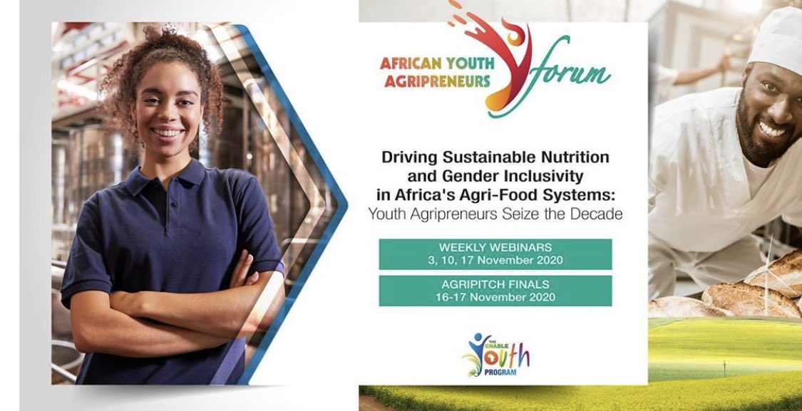 AfDB_Group's tweet photo. #HappeningNow: The #AYAF webinar series. Join the ongoing webinar as we discuss, "Empowering Youth and Women in Agricultural Value Chains to Address Nutrition" here https://t.co/Dzxtwd197g https://t.co/UP8j9lap68