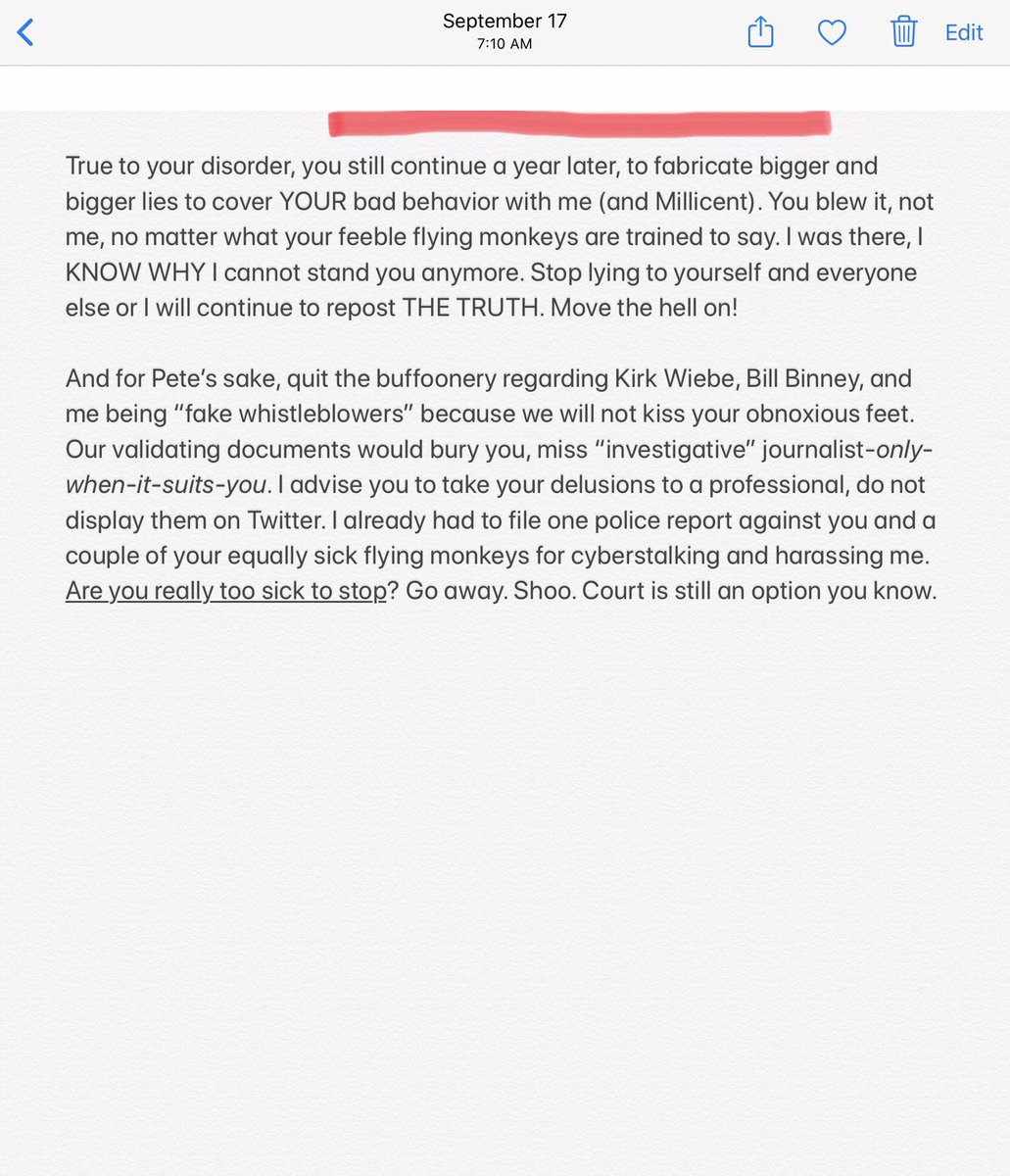 karen_kams56's tweet photo. #REMEDIALREMINDER #DaileyReminder of truth for #UnhingedHarpiesofHavoc @EccEveryDay @NHScorrupt @TI_Investigator @EquestrianBree #RamolaD says the very same account I have given for the last YEAR for why her obsession with K.H. drove me away “changes all the time”.
Day 41 - 313 https://t.co/Zo1GzpSGhe