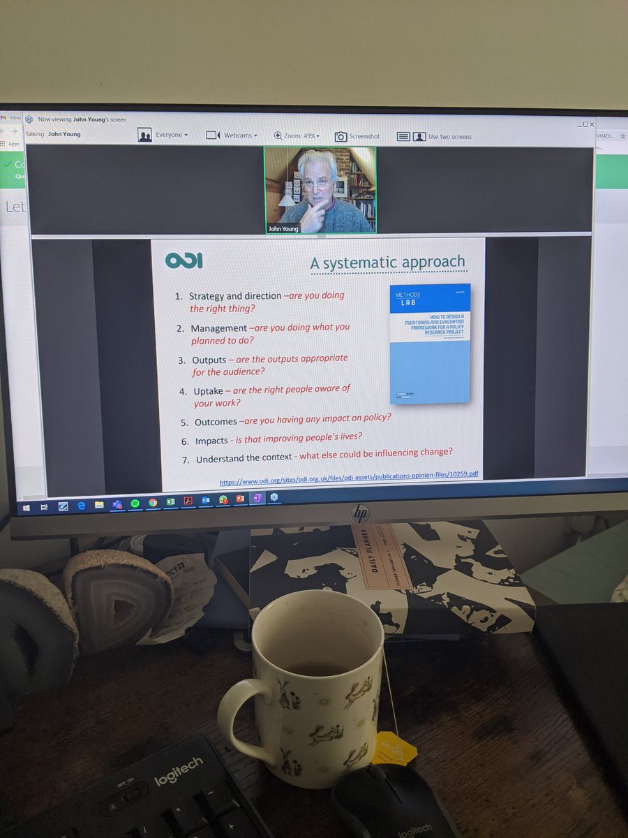 AliceCaryer's tweet photo. Great talk from John Young at @INASPinfo on impact in ODA research (feat. an equally great cup of turmeric tea) https://t.co/PWyIbOCYnV