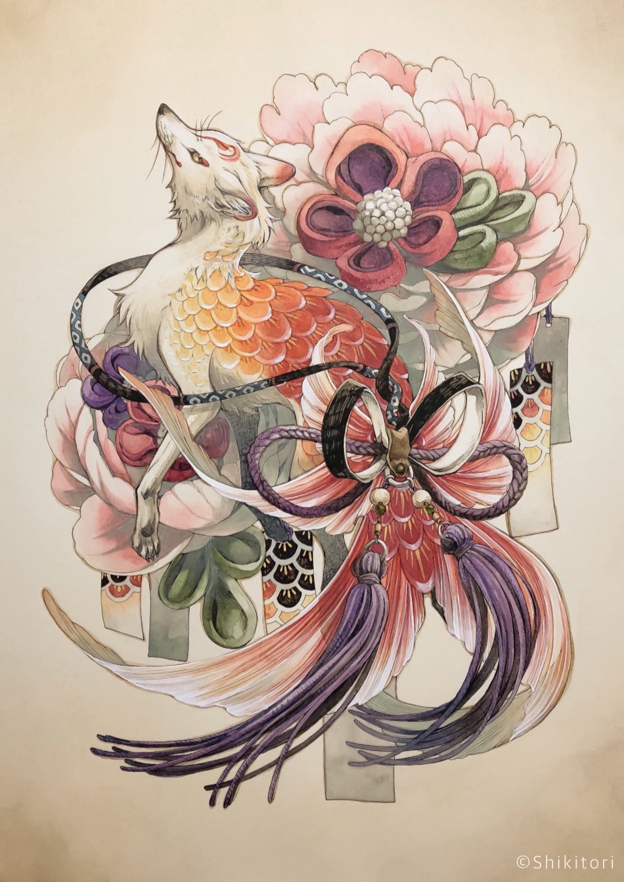狐月 月岡芳年 / 新形三十六怪撰 二十四孝狐火之図 | 壁紙ギャラリー