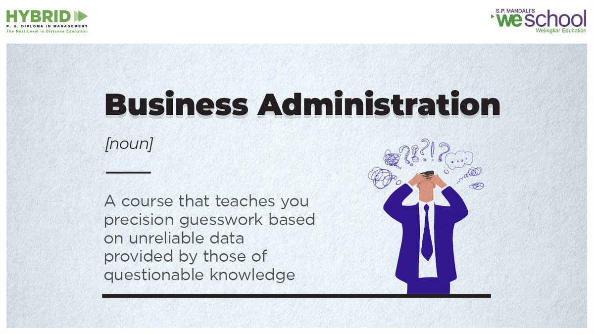 WelingkarDLP's tweet photo. Do you believe you have it in you to manage an organisation successfully? Choose We School's Hybrid PGDM in #BusinessAdministration from 18 specialisations and Ban Jao Tum Hoshiyar!
.
.
.
#BanJaoTumHoshiyar #LearningWhileEarning #WeSchool #Welingkar #HybridLearning #Hoshiyar https://t.co/ZADo4mMCg3