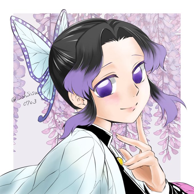 sohすけ（そうすけ）さんがTwitterに投稿した胡蝶しのぶ(鬼滅の刃)のイラスト。