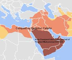 During the medieval period, the Arab world saw three major caliphates -Rashidun Caliphate (632–661)Umayyad Caliphate (661–750)Abbasid Caliphate (750–1258). In 1258, the Mongol Empire sacked Baghdad, ending the Abbasid Caliphate.
