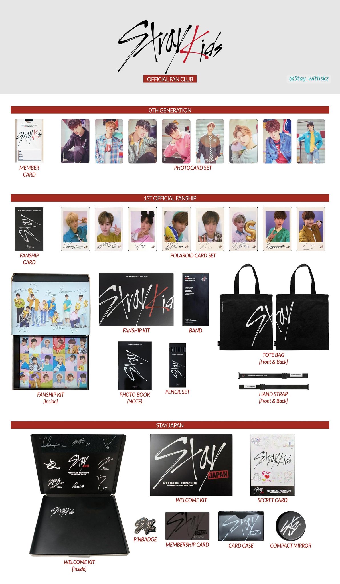 Stray Kids FANSHIP KIT stay 1期 Stray Kids Stay Japan Fan Club Official Welcome Kit