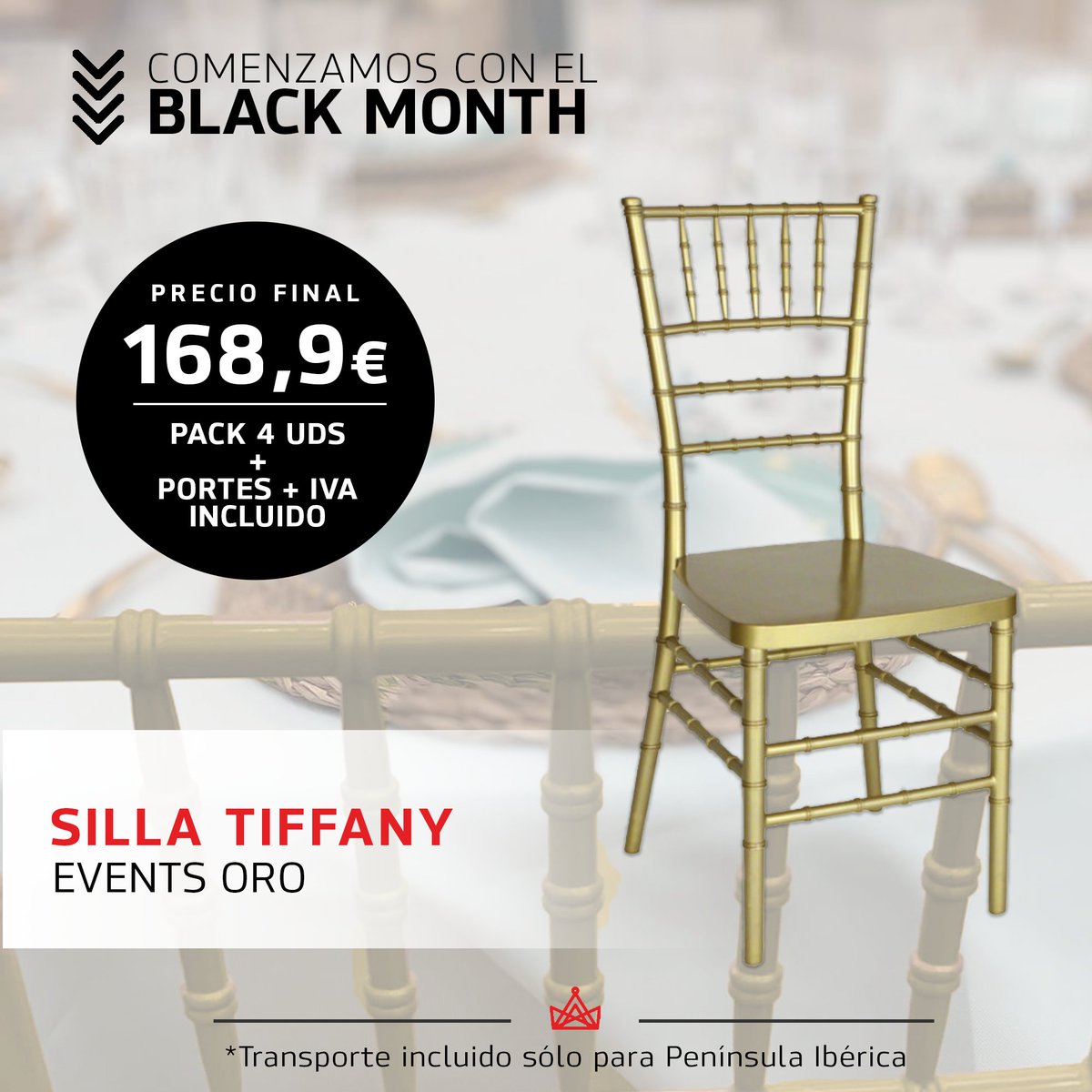 TiendasVms's tweet photo. ¿Nuestra silla de la colección Tiffany en su versión dorada? ¡Sí!
⚫ ¡Aprovecha el Black Month para conseguir el pack de 4 sillas a un precio inmejorable! ⚫
#VMS #TiendasVMS #Sillasdeensueño #tiffany #sillaseventos #sillasdoradas #Estilo #Comodidad #diseño #Decoracion https://t.co/xNfvs8BKnm