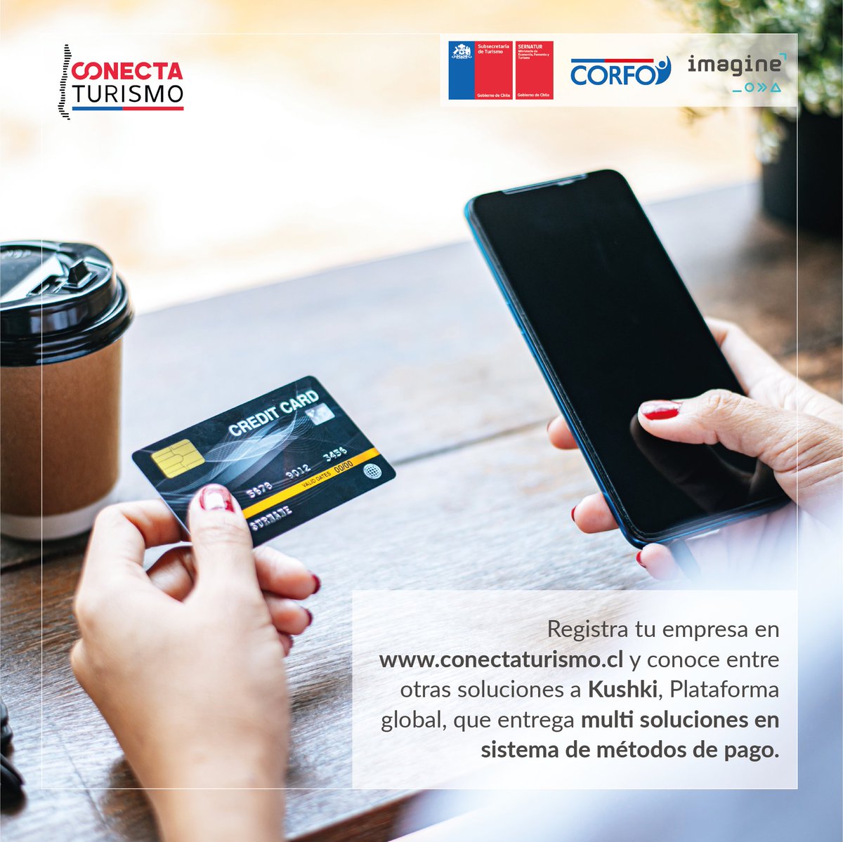Sernatur's tweet photo. Si eres parte de la industria del turismo y quieres mejorar tu negocio a través de la digitalización de los medios de pago, visita https://t.co/czlWy9iMSb, donde encontrarás soluciones tecnológicas para actualizar tus procesos y ser parte de una gran red de turismo en Chile https://t.co/CPUNjuEXnv