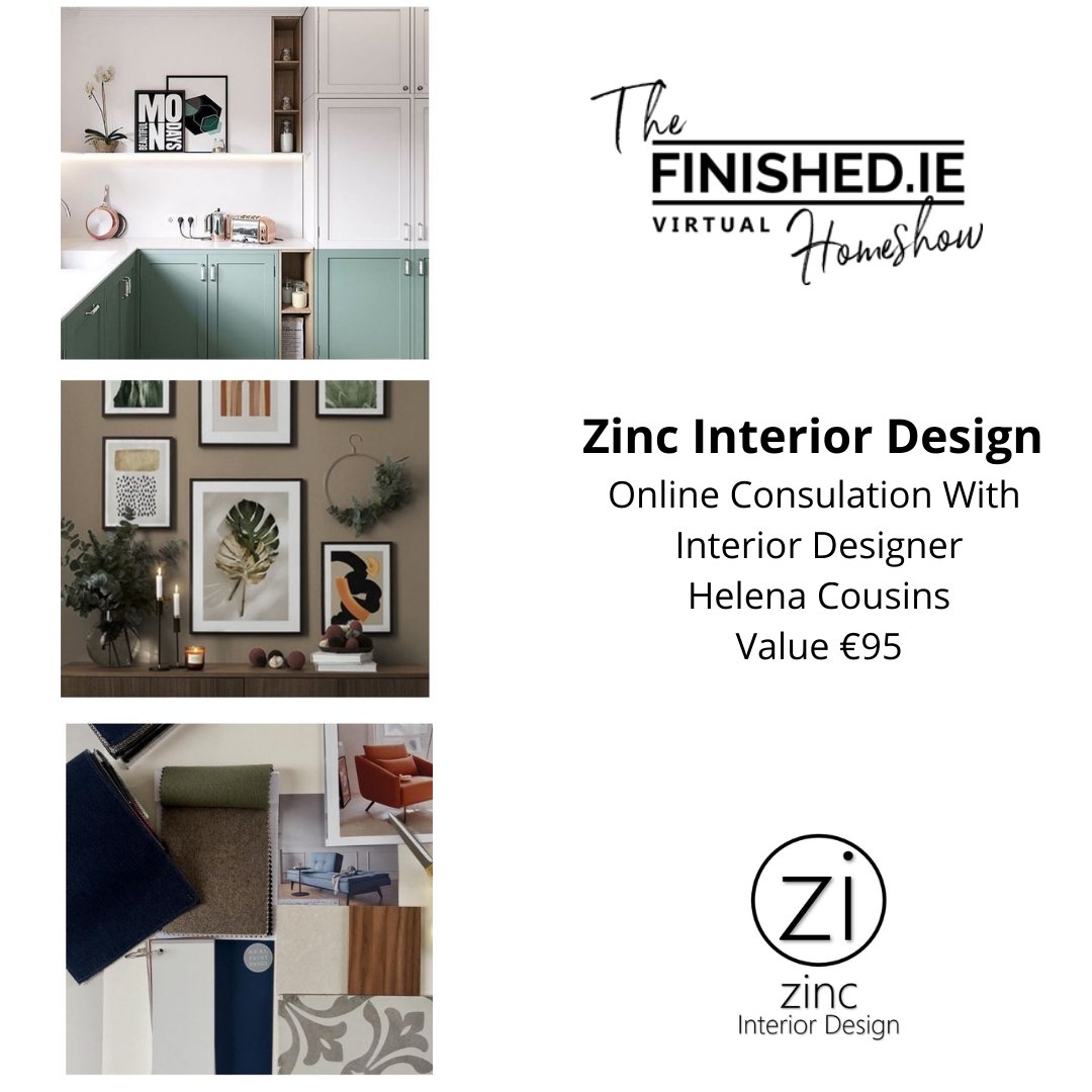 finished_ie's tweet photo. WIN🌟 COMPETITION🌟INTERIOR DESIGN CONSULTATION  
Helena Cousins, Interior Designer offering an on-line consultation for just €95 for 30 minutes
🌟 Follow @finished_ie &amp; @ZincIDLtd 
🌟 Tag two friends
🌟 Register for #finishedvirtualhomeshow2 👉https://t.co/0FPjbQeJyY https://t.co/7QGcnO8Ufs