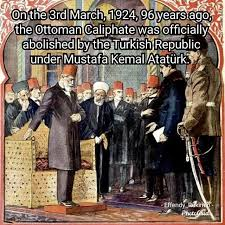 Mustafa Kemal Atatürk, the first president of the Turkish Republic adopted a modern constitution, abolished the caliphate, and expelled the last Caliph, Abdul Mejid, from Turkey.