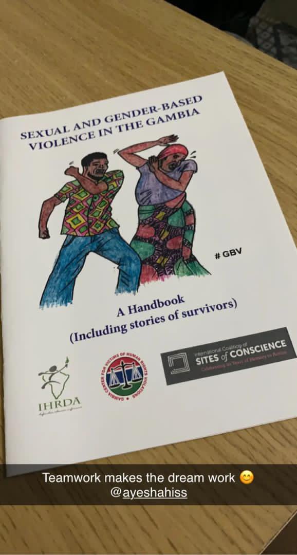 The handbooks are finally here 🙌🏾Sexual and Gender- Based Violence in The Gambia handbook is a product of the <a href="/gambia_vc/">Gambia Center for victims of Human Rights (VC)</a> and the <a href="/IHRDAfrica/">IHRDA</a> with funding and support from the <a href="/SitesConscience/">sitesconscience</a> to raise awareness on #SGBV.<a href="/Ms_Saine/">Maria</a> <a href="/njaaia/">Neneh Secka</a> <a href="/SitesConscience/">sitesconscience</a> <a href="/_CSVR/">Centre for the Study of Violence & Reconciliation</a>