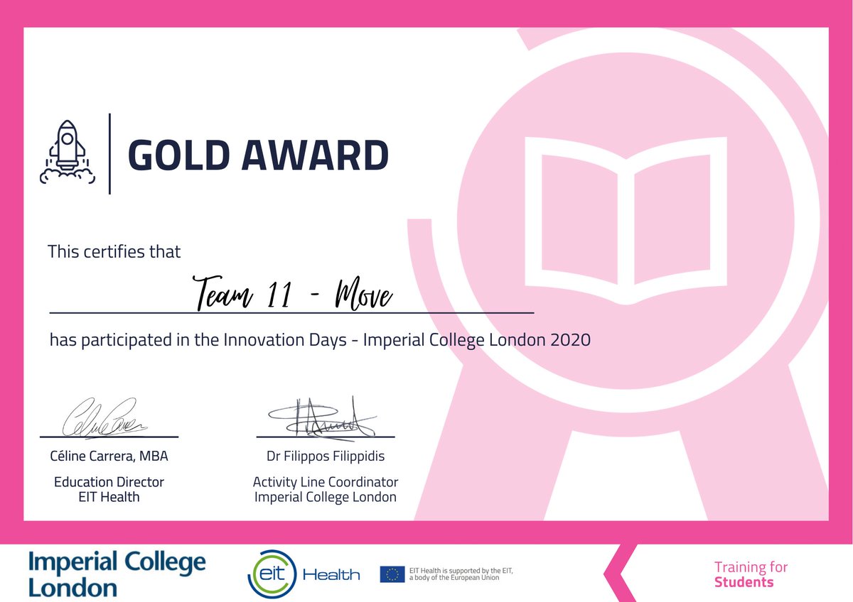 EIT_iDay's tweet photo. 🏆💡Congratulations to the @imperialcollege @EITHealth i-Day winning teams 2020! 🥇🥈🥉 @EITHealthCampus  @EITHealthAlumni #iDays2020 #winning https://t.co/7WbMw03X2g