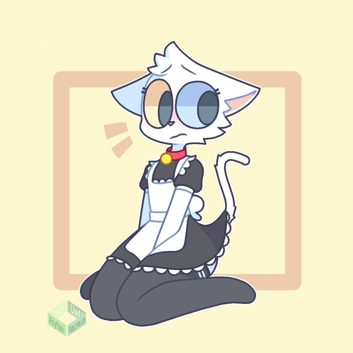 AiyhavNouneim's tweet photo. i drew my minecraft cat in a maid outfit https://t.co/rywm5AF8uW