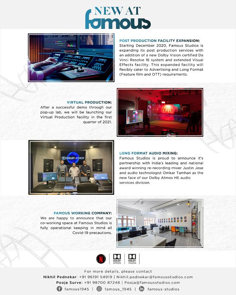 AnimationXpress's tweet image. Famous Studio emerges as the go-to spot for post production and digital solutions. Know more: famousstudios.com
#famousstudio #postproduction #virtualproduction #audiomixing #visualeffects #animation #famousworkingcompany #vfx #flexlab #animationxpress #animationxpressindia