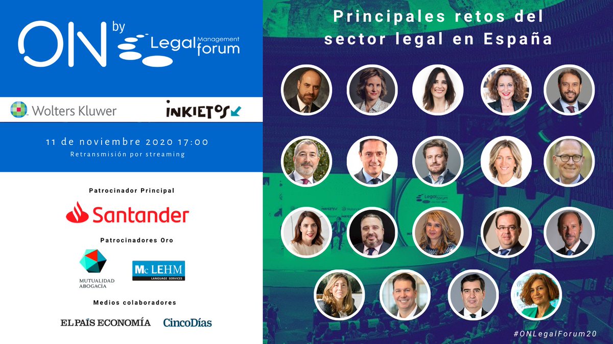 En el #ONLegalForum20 de mañana 11 de noviembre, no te pierdas los testimonios de una veintena de profesionales referentes del sector jurídico en España sobre el futuro de la abogacía de los negocios. legalmanagementforum.es/#programa