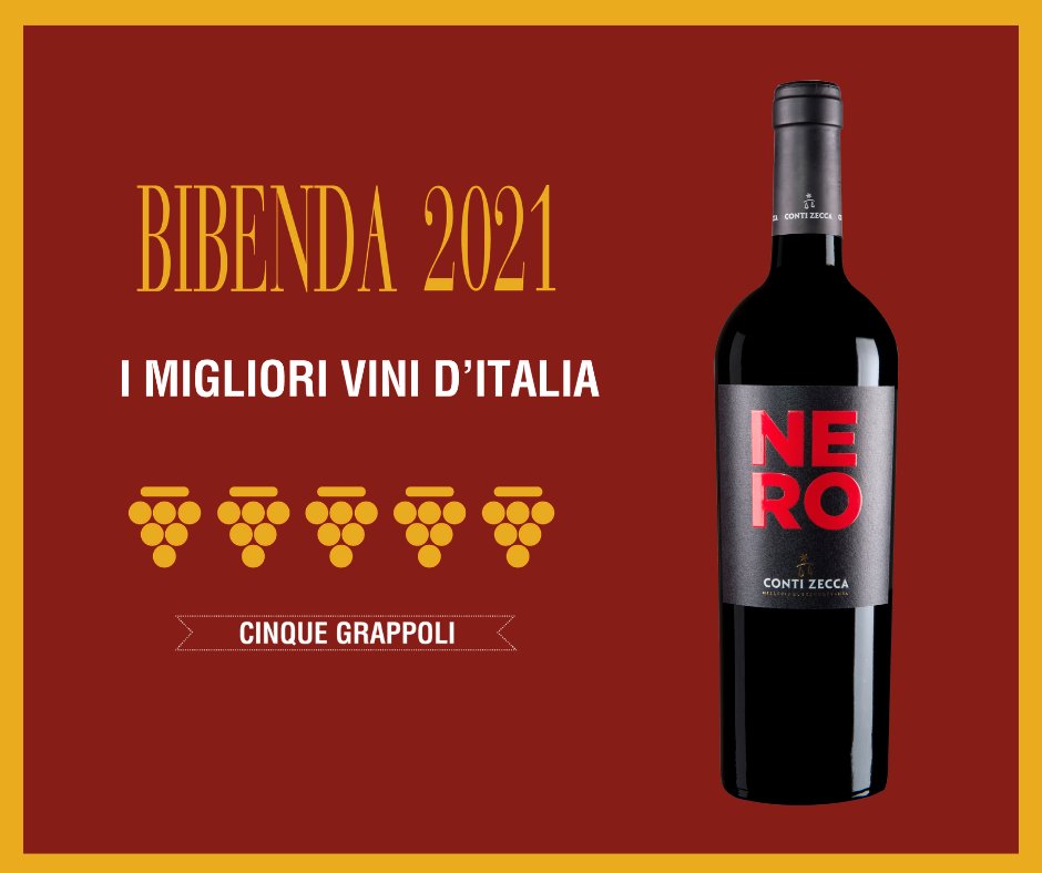 conti_zecca's tweet photo. Massimo riconoscimento della guida @Bibendaofficial per #Nero 🍇🍇🍇🍇🍇
#bibenda #fondazionesommelier #fis #contizecca #Puglia #salento #negroamaro https://t.co/aMfxb1SdMK