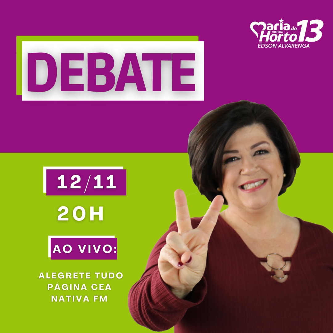 Vai ter debate!

Na próxima quinta-feira (12), vamos mostrar a coerência e a força das nossas propostas no debate promovido pelo Centro Empresarial, com apoio da Rádio Nativa e Portal Alegrete Tudo.

Acompanha com a gente!

#HortoeEdson13
#AmorPorAlegrete
