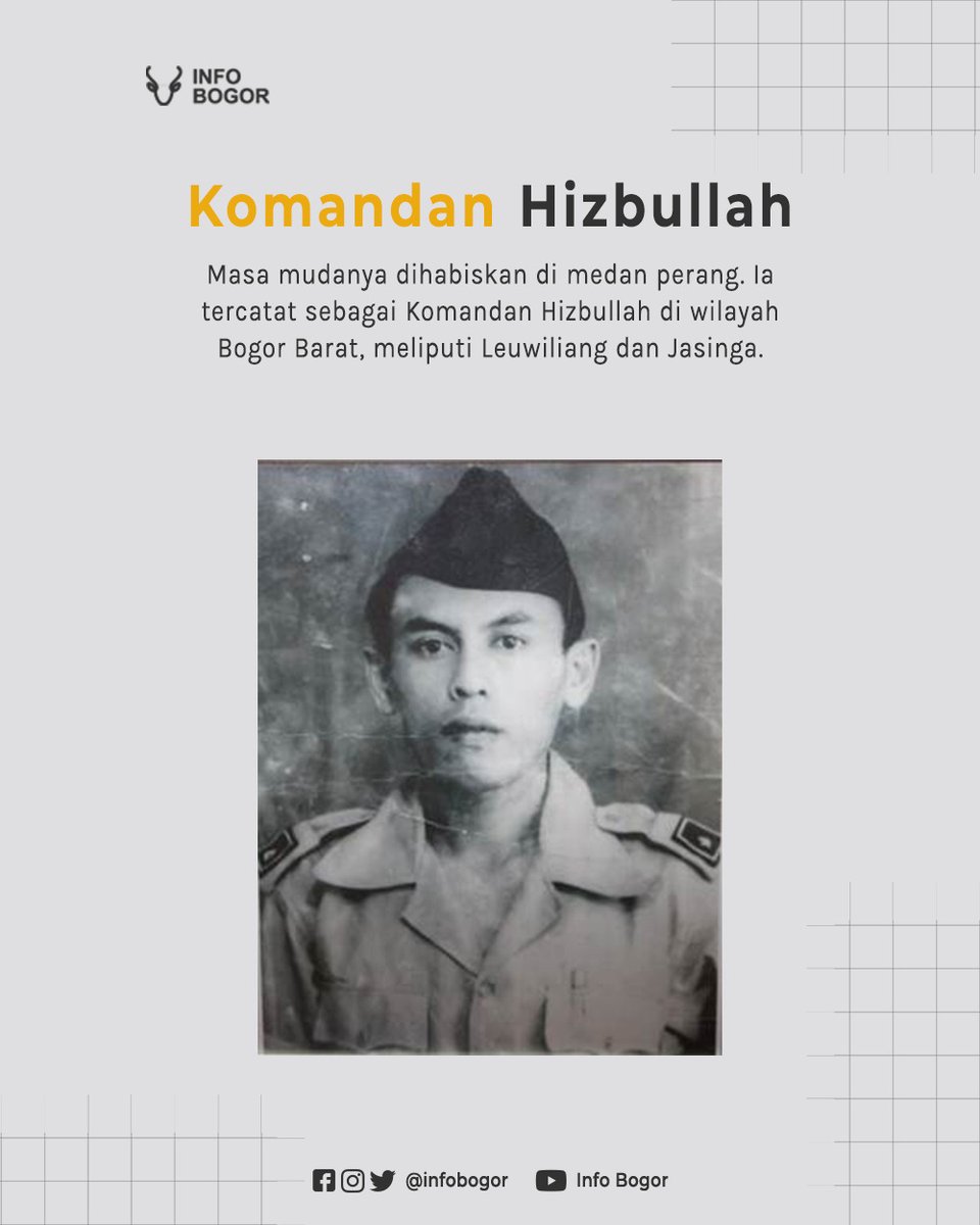 Lahir dan besar di  #Bogor, KH. Sholeh Iskandar menjadi seorang yang diperhitungkan oleh Belanda pada masa itu karena kemampuannya menyusun strategi mempertahankan wilayah  #Bogor.  #infobogor  #haripahlawannasional  #pahlawanbogor  #pahlawanindonesia  #khsholehiskandar  #welovebogor