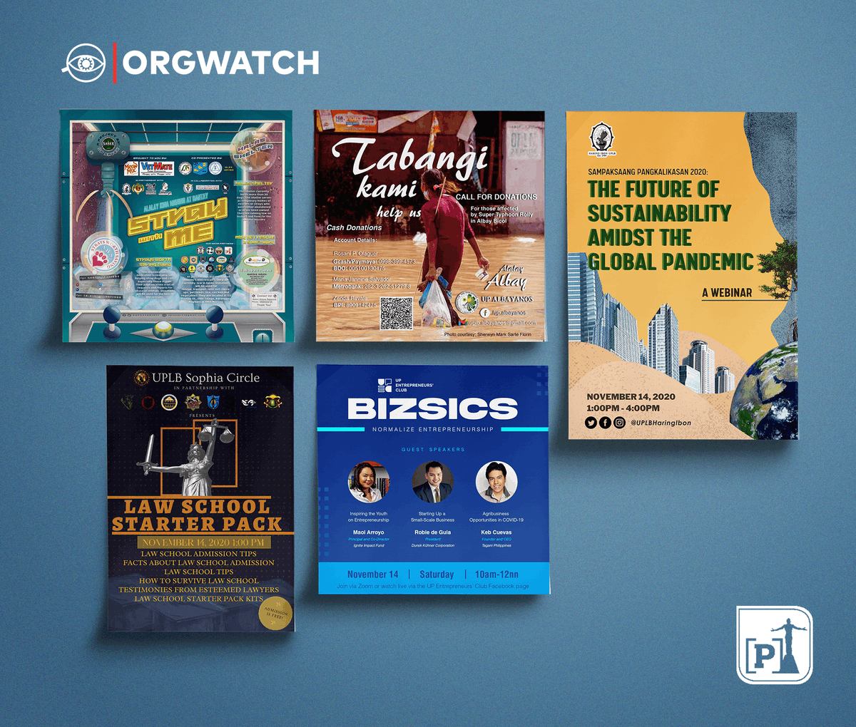 uplbperspective's tweet photo. ORGWATCH | Donate to animal centers; help typhoon Rolly victims in Albay; join a webinar on the situation of our country’s biodiversity; and attend an online conference on either or both law school admission and entrepreneurship. 

Read here: https://t.co/JEHqGZaFZp
#UPLBOrgwatch https://t.co/nqKy2fd0nq