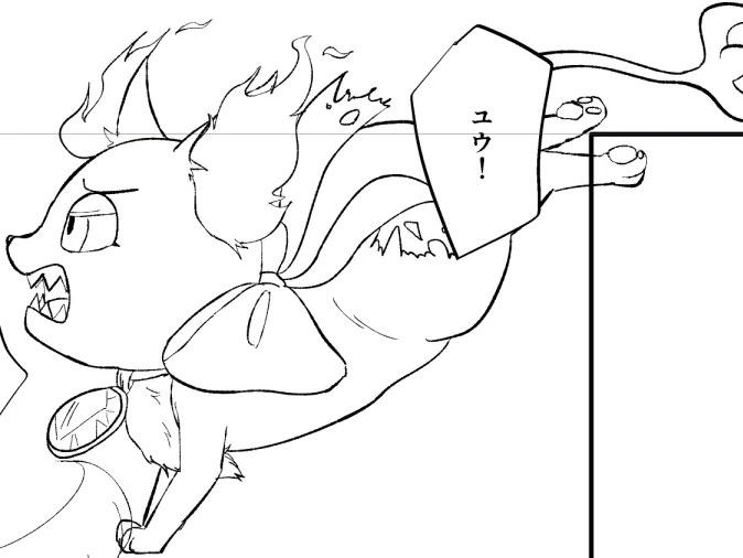 今日の進捗。四つ足で移動するグリちゃんが大好き芸人なので、今回の本でも描きます 