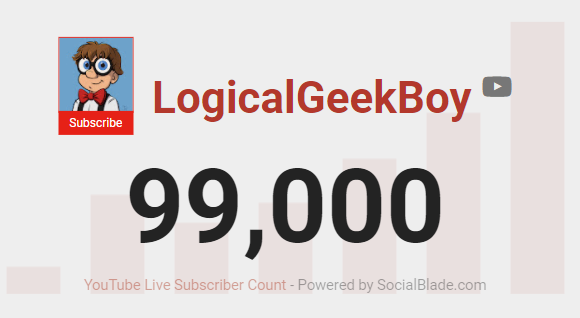 LogicalGeekBoy's tweet photo. To all the geeks and nerds out there. 🤓We are 99% complete on the road to 100k. The silver play button is calling! Let's get this thing done and dusted. If you enjoy my content, please tell your friends and help this thing I thought impossible, come true🙏💜 https://t.co/NpJvdNeY9R