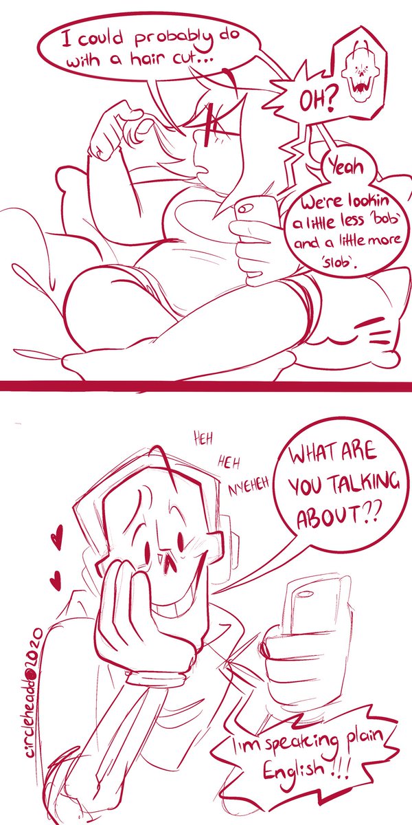 circleheadd's tweet photo. (1/2) I’ve been sitting on this hair cut comic for like two weeks for no reason TAKE IT, JUST TAKE IT #undertale #papyrus #papyrusxselfinsert #hettiesart https://t.co/p8W0cGCMaE