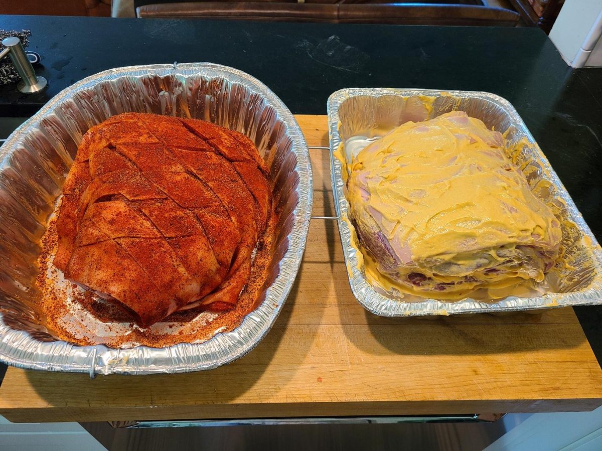 StratasKitchen's tweet photo. Low &amp; Slow Smoked Pork Shoulder with Admiration Yellow Deli Mustard-Dry Rubbed, moist and absolutely delicious! https://t.co/NqmLNI6ifS #mustard #admiration #stratasfoods #strataskitchen #porkshoulder #bbq https://t.co/NGRcnz14BP