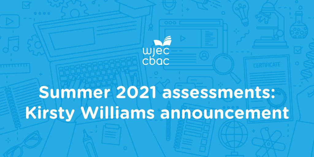 Today, the Minister for Education, Kirsty Williams, has announced the approach for the awarding of GCSEs and AS/A levels in summer 2021 - bit.ly/Summer2021Upda…