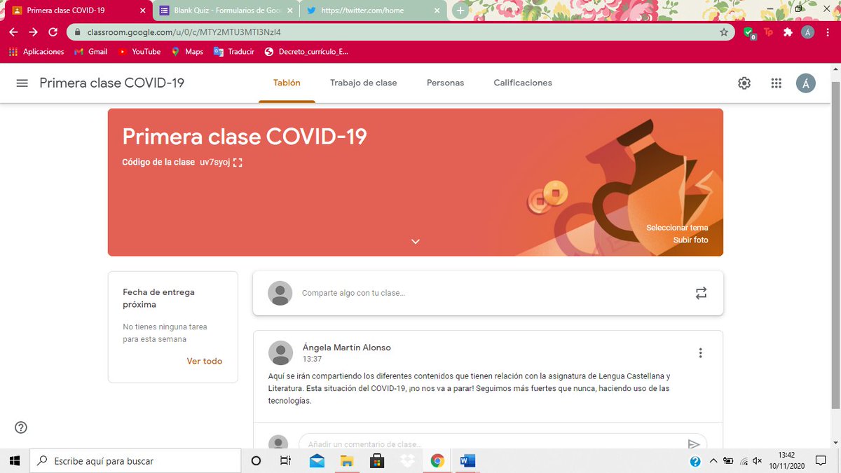 Angela_Magis's tweet photo. Primera experiencia con Google Classroom. #TICEUCLM @TICE_UCLM. ¡Nos atrevemos con nuevos recursos! Seguimos creando. https://t.co/Se3Hp1QzaY