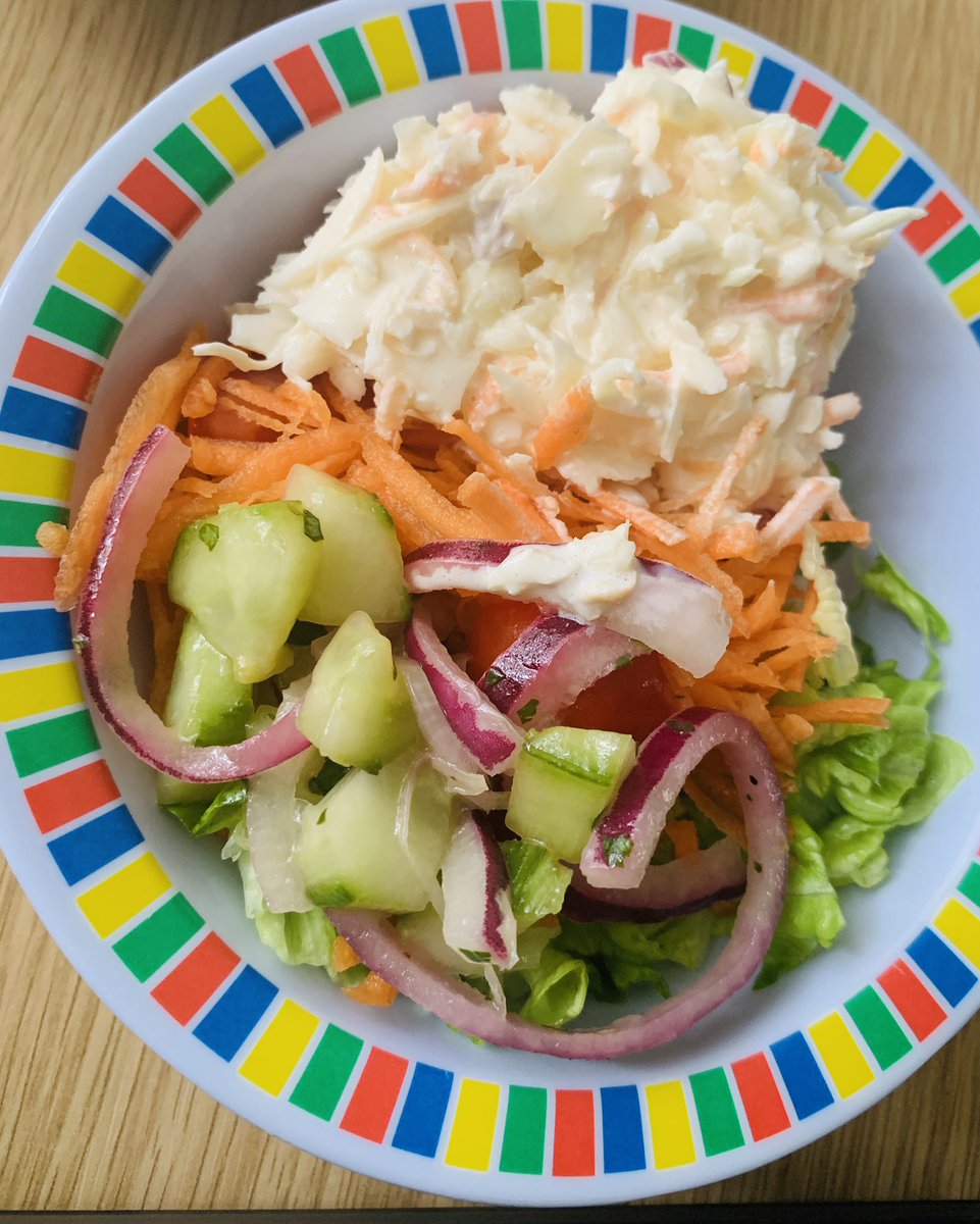 ChristallaJ's tweet photo. I thought I’d have a light salad today. But then #chefAlex came along with a giant 🍪 cookie 🍪... well! It would be rude not to! #SPAHschoolmealsrock @ChefsinSchools #HTwellbeing #bestjobintheworld 🌻 https://t.co/EvaTHYatOj