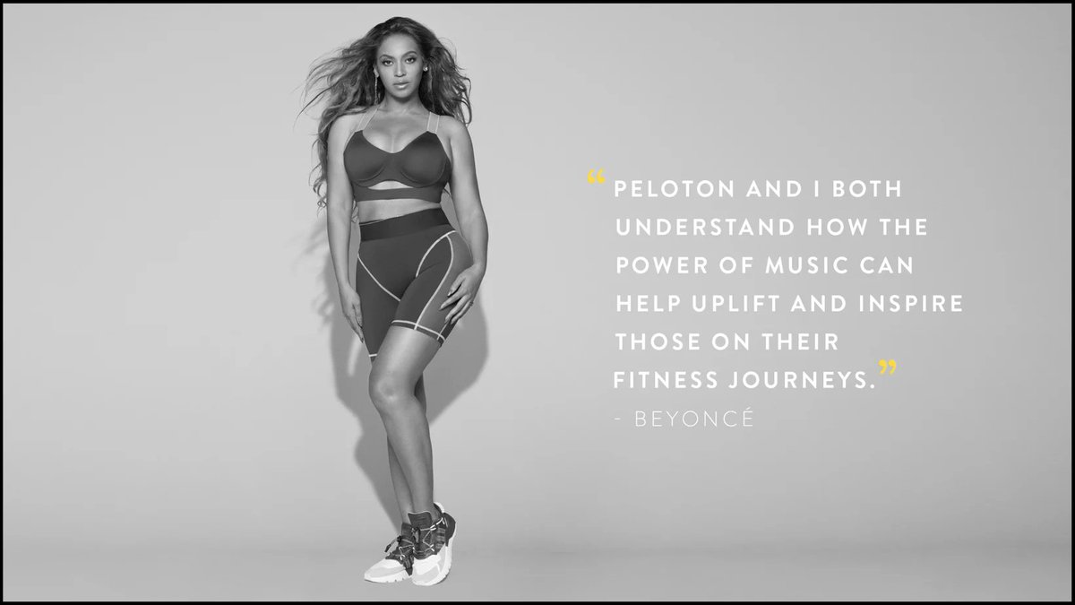 BeyLegion's tweet photo. Beyoncé on her multi-year partnership with @onepeloton—providing #Homecoming themed classes across multiple fitness categories, including indoor cycling, running, strength, bootcamp, yoga and meditation.

https://t.co/9xUKgvdkXS https://t.co/sfNdKSCwNC