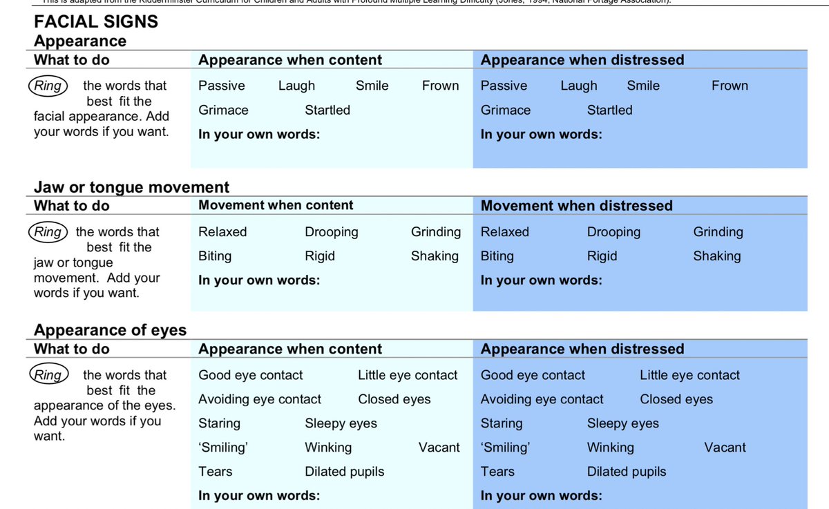 PCPLDnetwork's tweet image. #DisDAT
-No assumption about how an individual reacts to distress
-Document signs/ behaviour when content and distressed
- Distress passport can be shared between settings
-Ability to adapt monitoring page for individual orgs

To download: bit.ly/2UciXSy

#PCPLD2020