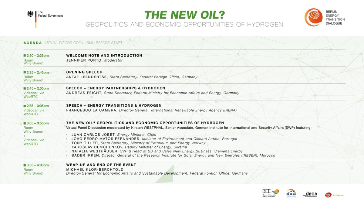 Is #Hydrogen the new oil among power fuels? Whatever the future holds, #H2 will have a deep impact on geopolitics. Need for multilateral cooperation & geopolitical analysis as the #energytransformation enters a #newera! #betd2020
Join our debate on 11/11: energydialogue.berlin