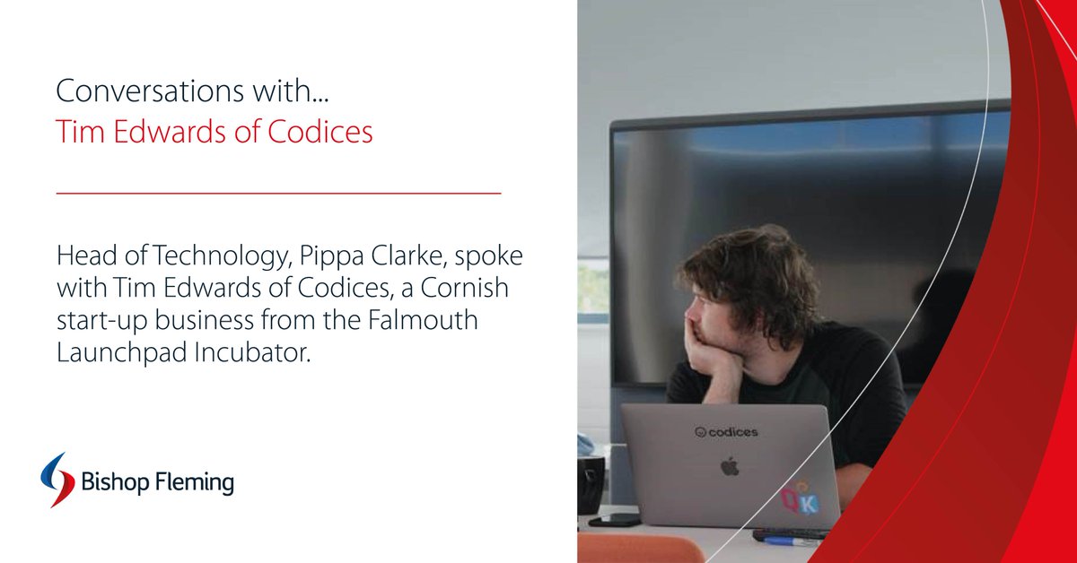 BishopFlemingUK's tweet photo. Ahead of the @TechSWofficial Awards, @Pippa__Clarke spoke to Tim Edwards of start-up business @codices_io about their business journey and the support they have received from the tech ecosystem across the south west and beyond: https://t.co/i0haLe2rWP #tech #techSW #southwest https://t.co/lSZ1w5jaQz