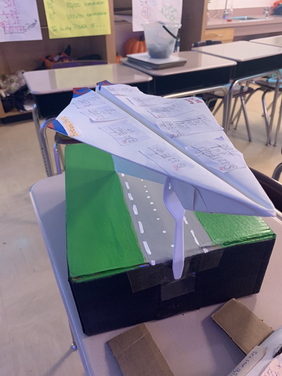 RedOakElemen's tweet photo. Mrs. Terrell’s students are “Soaring to New Heights” with their airplane math projects! #learninganddoing #redoakready #handson @HenryCountyBOE @ROEPrin_Akbar @mlpmorse @Crobept33 https://t.co/71BaKNh06t