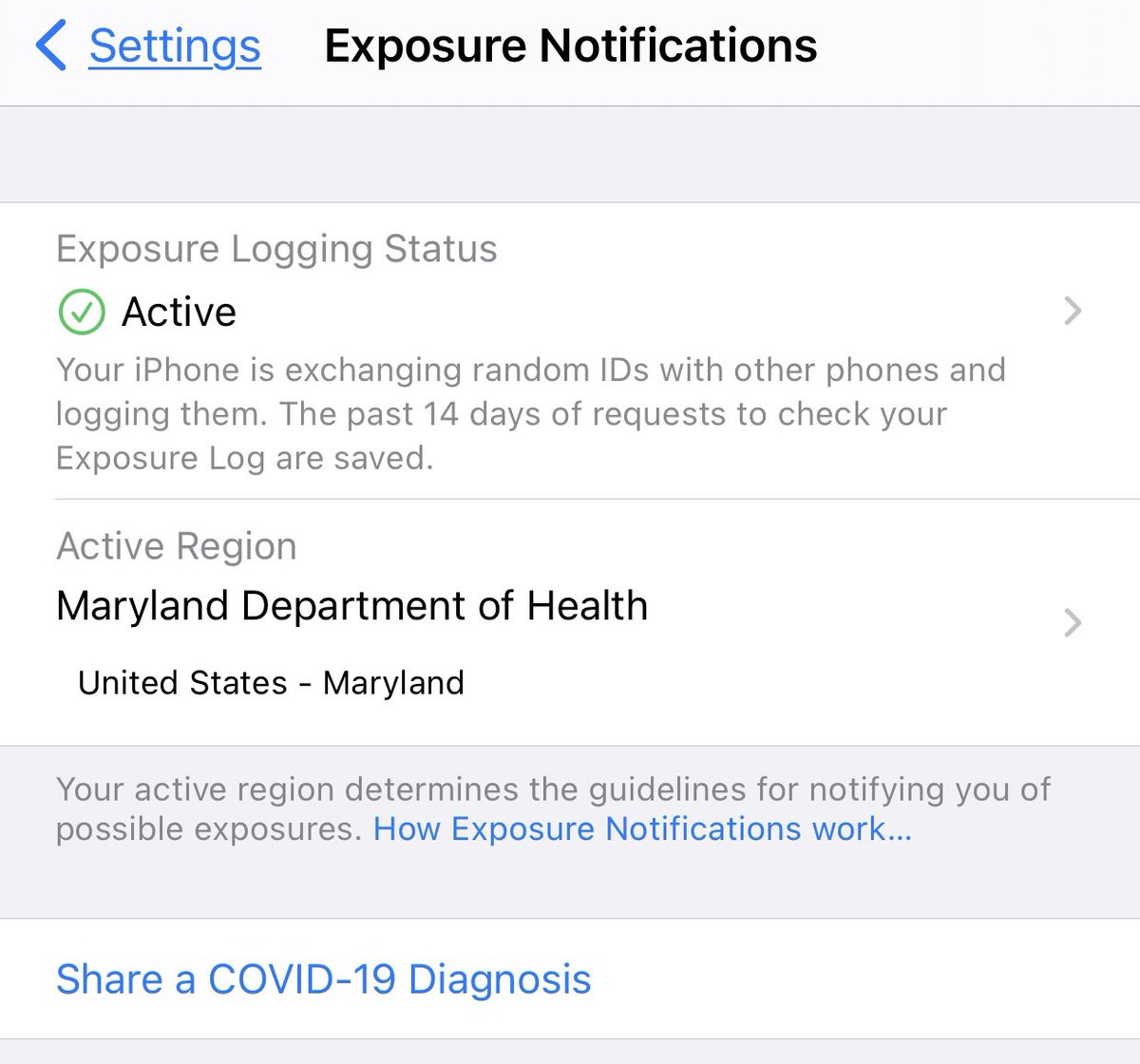 Good morning, Marylanders. Our #COVID contact tracing app is now live. To use it, you just need to turn on Exposure Notifications in your settings.