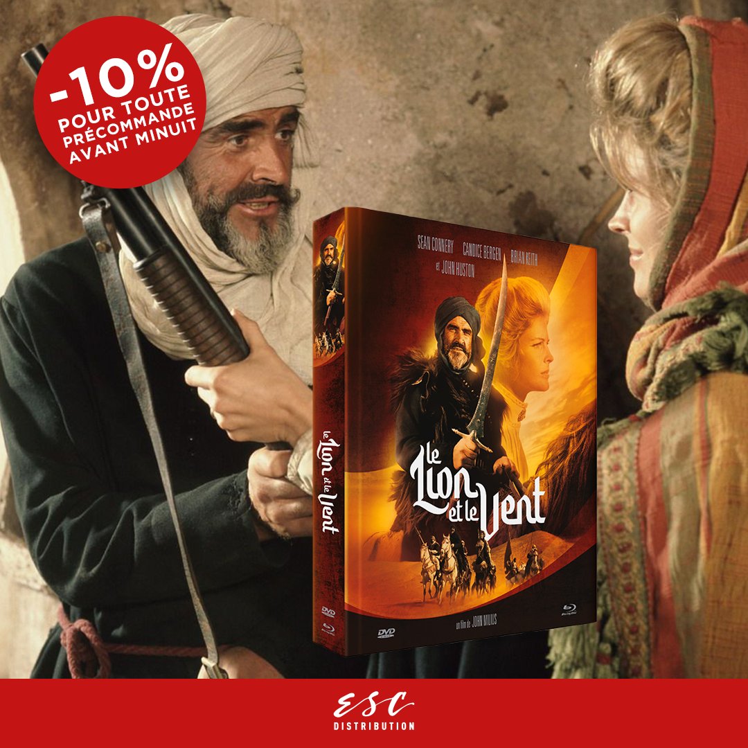 ⚔️ Retrouvez Sean Connery dans LE LION ET LE VENT chez #RiminiEditions. Profitez dès maintenant de -10% en précommandant jusque ce soir l'édition collector limitée Médiabook DVD + Blu-ray, du magnifique film d'aventures de John Millius. 
👉bit.ly/LeLionEtLeVent…
