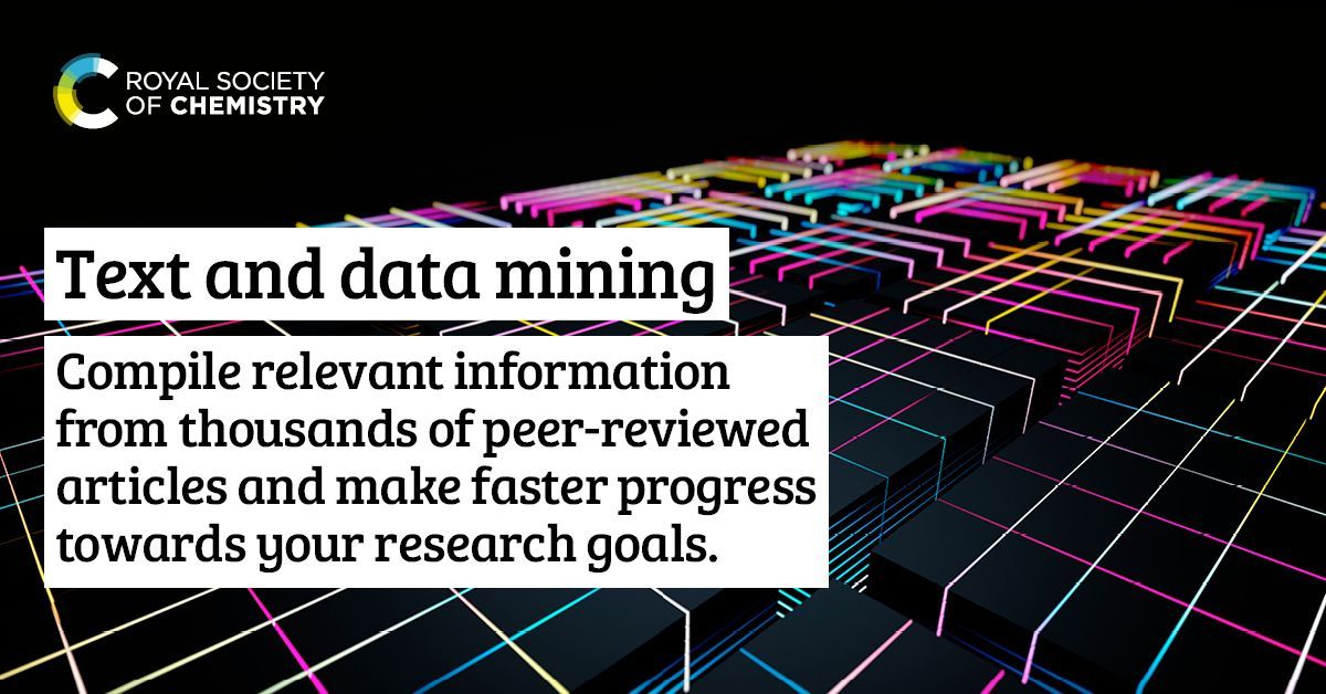 RoySocChem's tweet image. Did you know, our full journals catalogue is now accessible for Text and data mining and machine learning?

Discover how your organisation can benefit ➡️ rsc.li/3jZ6zRj 

#Textanddatamining #TDM #DataScience #machinelearning #digitalfutures