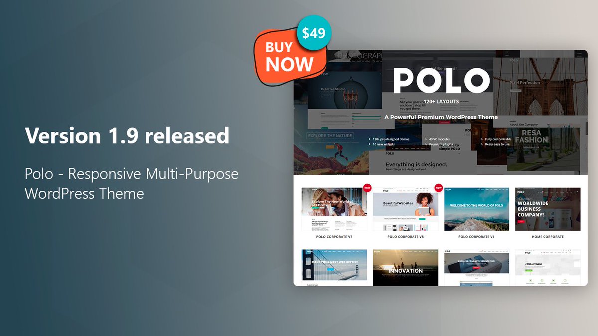 Crumina's tweet photo. Hey, guys! Meet the new version of the Polo WordPress Theme!

https://t.co/Q84tsxteqF https://t.co/pQIv8RRCd2