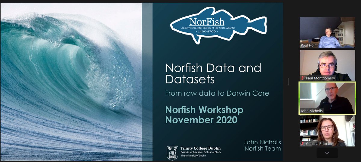 TCEHTCD's tweet photo. Today the Centre held day 2 of its #Norfish workshop looking at the date management of historical evidence of the N.A. fisheries led by John Nicholls. Joined by Prof. Cristina Brito @Crisbri, Dr. Nina Vieira @PtNina & Charles Travis @ctravis4 #4-OCEANS
https://t.co/L9PEMiPV6s https://t.co/z4a9z0y8X4