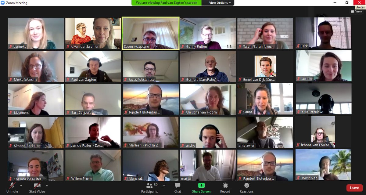 Adapcare's tweet photo. Met het oog op de toekomst kijken we vandaag tijdens de Innovatiemiddag samen met onze klanten vooruit naar de roadmap van 2021. #ECD #innovatiemiddag #roadmap2021 #zoommeeting https://t.co/EWlhDbPYx2