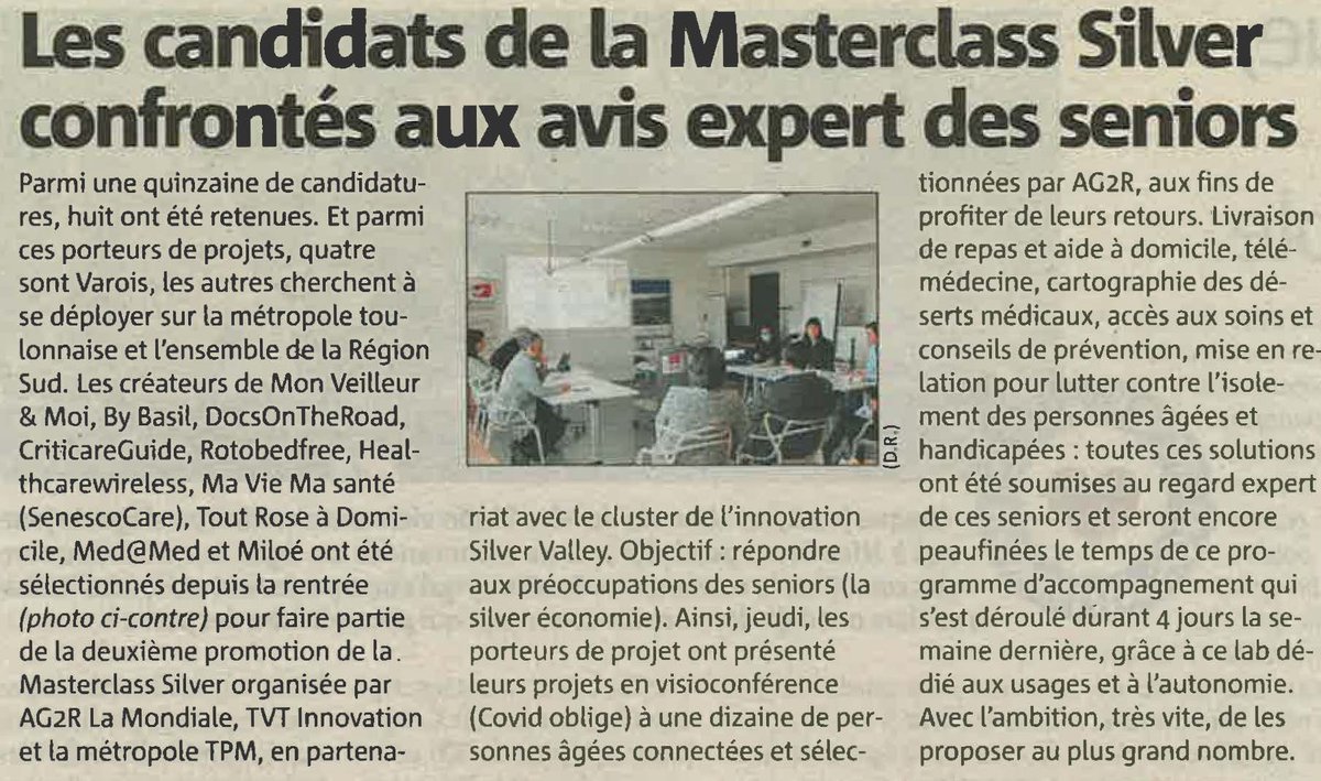 TVT_Innovation's tweet photo. [REVUE DE PRESSE]
Cette semaine on parle de :
- la Masterclass SILVER @AG2RLAMONDIALE #silvereco 
- le guichet unique d'information pour les entreprises de la Métropole @metropoleTPM #toulon #covid19 
Bonne lecture 🙂 https://t.co/VSa0QRCBmz